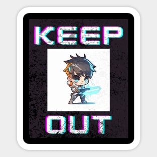 Keep Out - Anime Lover Game Sign Sticker